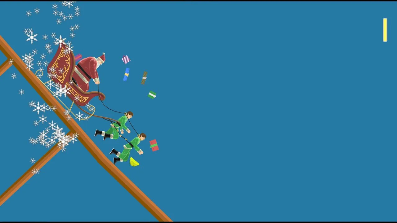 A Happy Wheels rider on a sled tumbling through a snowy level with spikes
