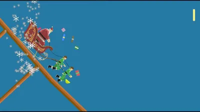 A Happy Wheels rider on a sled tumbling through a snowy level with spikes